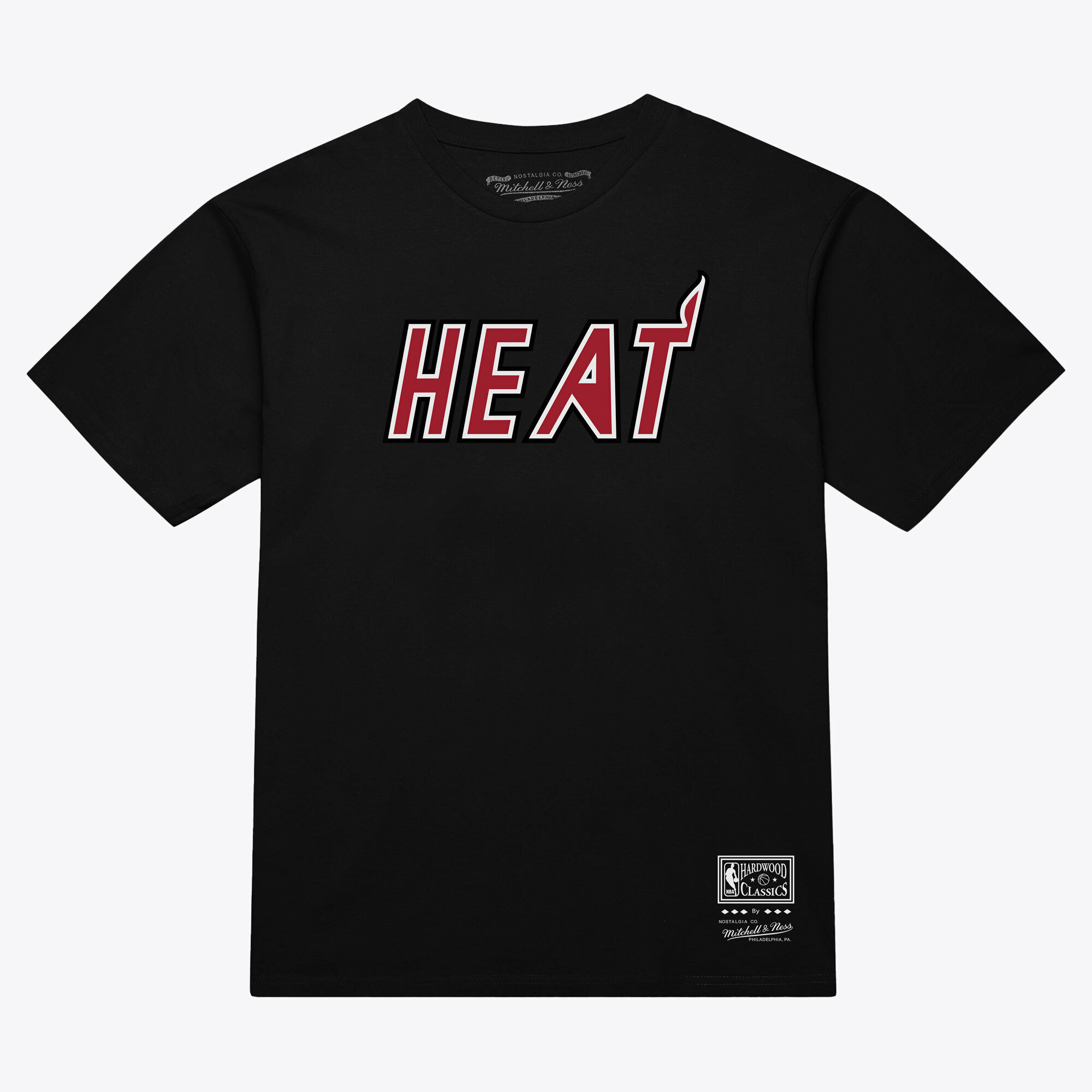 Unisex Mitchell & Ness Black Miami Heat Hardwood Classics Arch T-Shirt