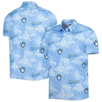 Men's Reyn Spooner Light Blue Milwaukee Brewers Big & Tall Cooperstown Collection PUA Performance Polo