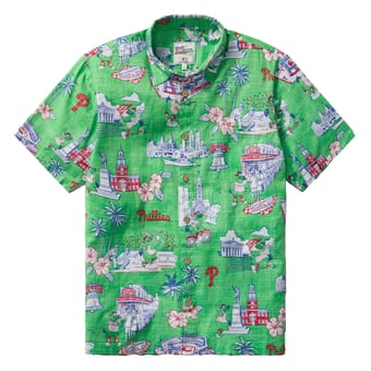 Men's Reyn Spooner Green Philadelphia Phillies Big & Tall Scenic Performance Tri-Blend Aloha Button-Down Shirt
