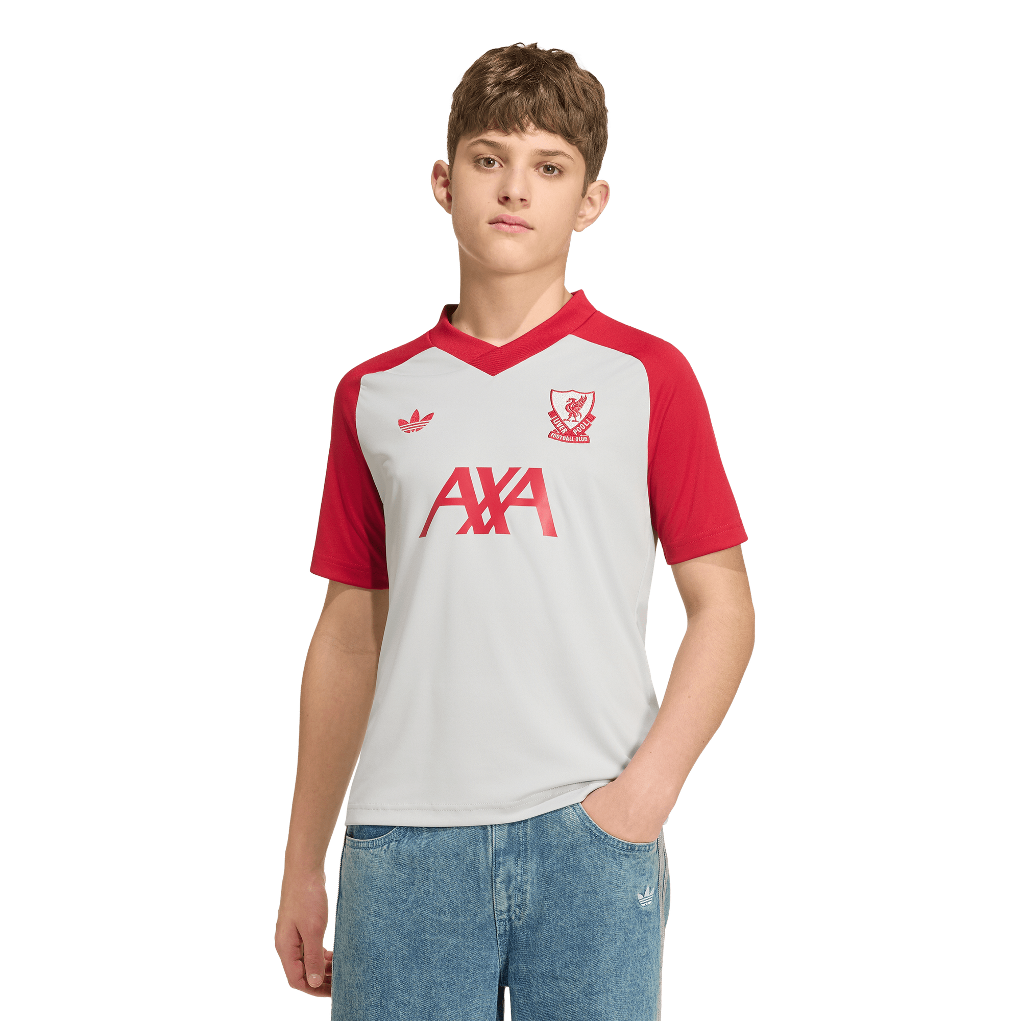 Liverpool adidas Away Pre Match Shirt - Grey - Kids