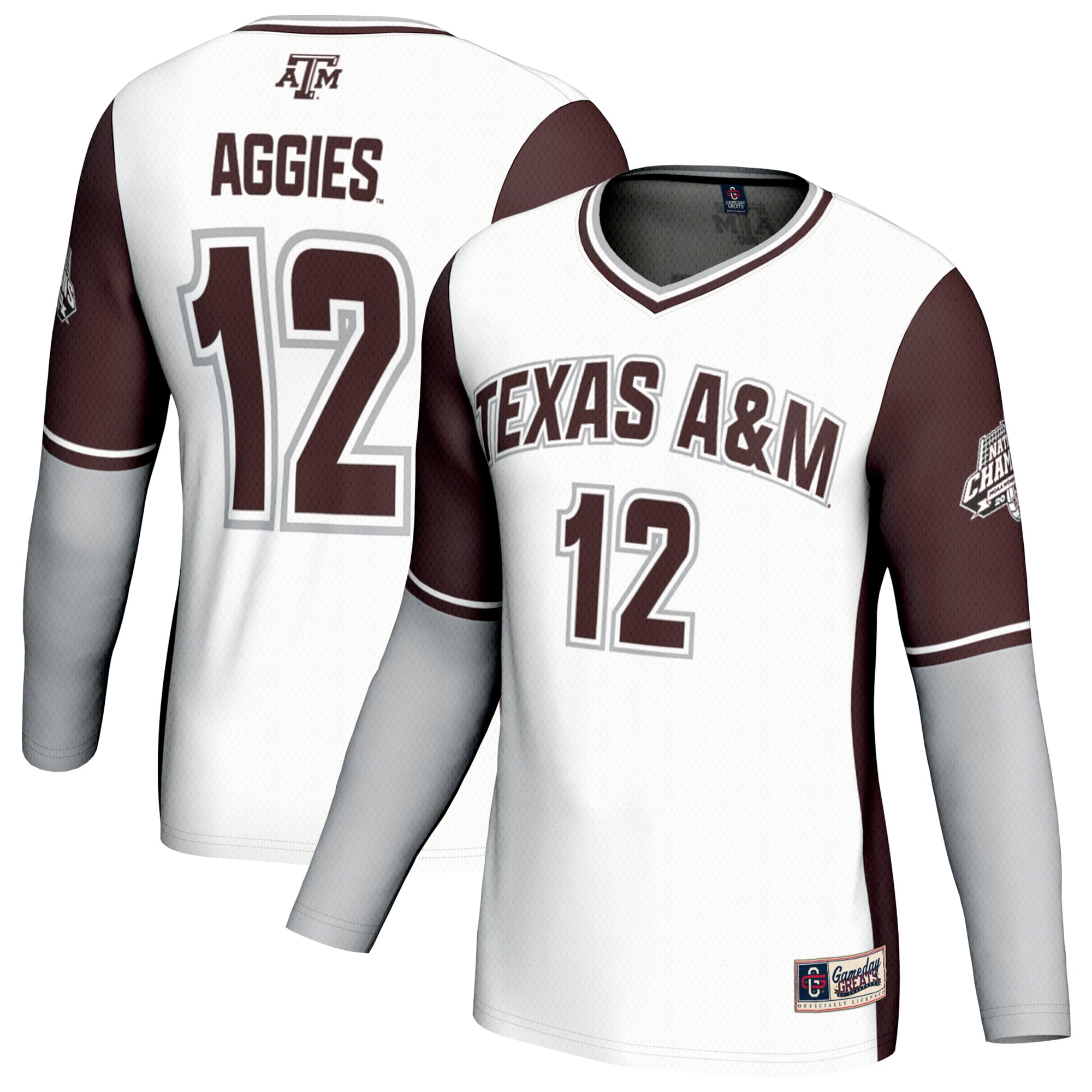 Unisex GameDay Greats  White Texas A&M Aggies 2025 NCAA Volleyball National Champions Commemorative Fashion Jersey