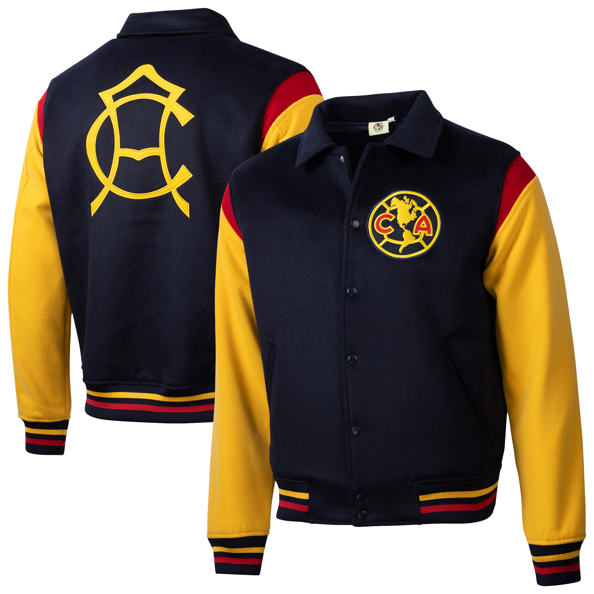 Men's Sport Design Sweden Navy Club America Victory Varsity Full-Snap Jacket