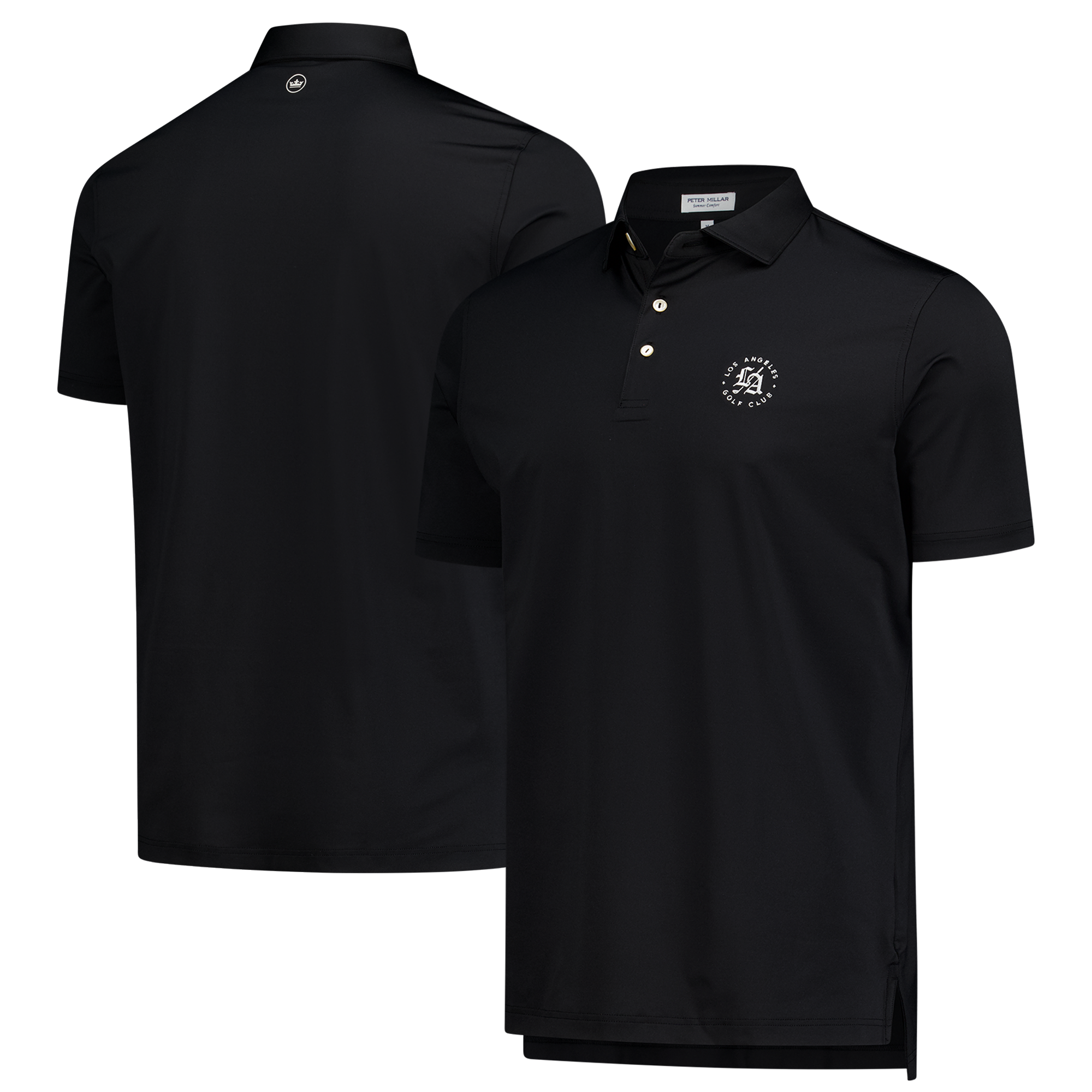 Men’s Peter Millar Black Los Angeles Golf Club TGL Performance Jersey Polo Men’s Peter Millar Black Los Angeles Golf Club TGL Performance Jersey Polo