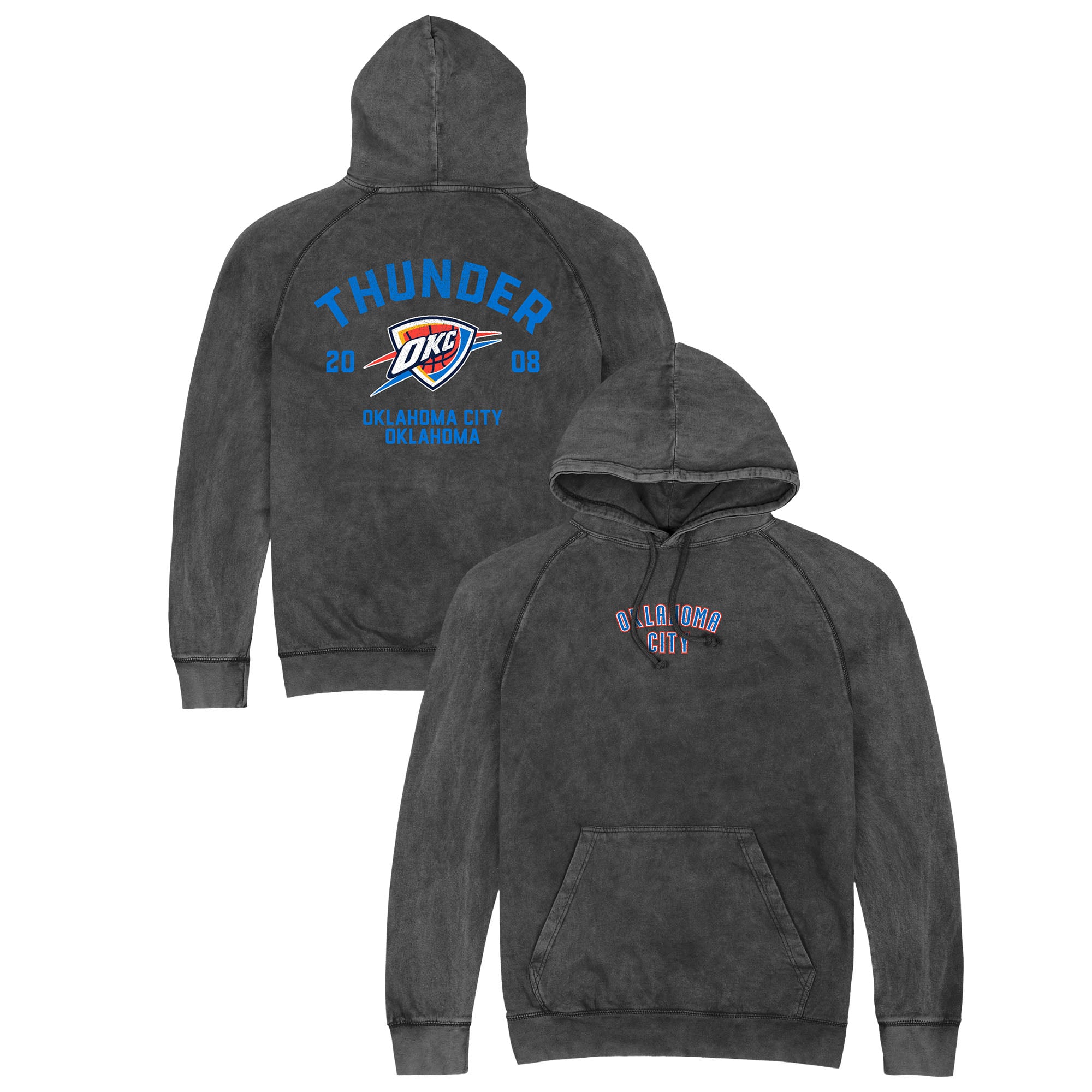 Unisex Stadium Essentials Black Oklahoma City Thunder Get Back Vintage Raglan Hoodie