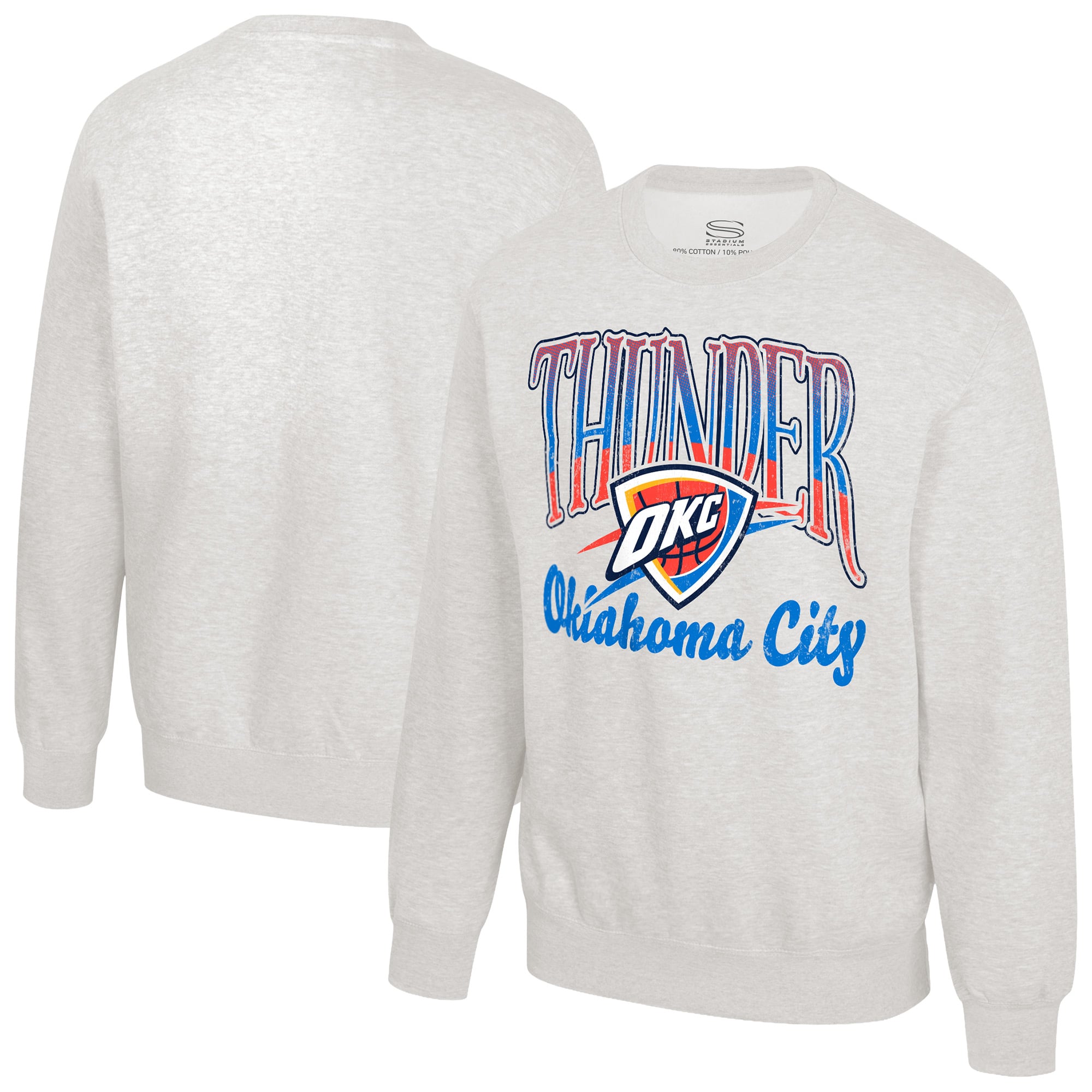 Unisex Stadium Essentials Oatmeal Oklahoma City Thunder Sky High Fleece Sweatshirt