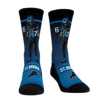 Youth Rock Em Amon-Ra St. Brown Detroit Lions Celebration Crew Socks