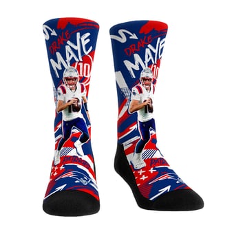 Youth Rock Em Drake Maye New England Patriots Playmaker Crew Socks