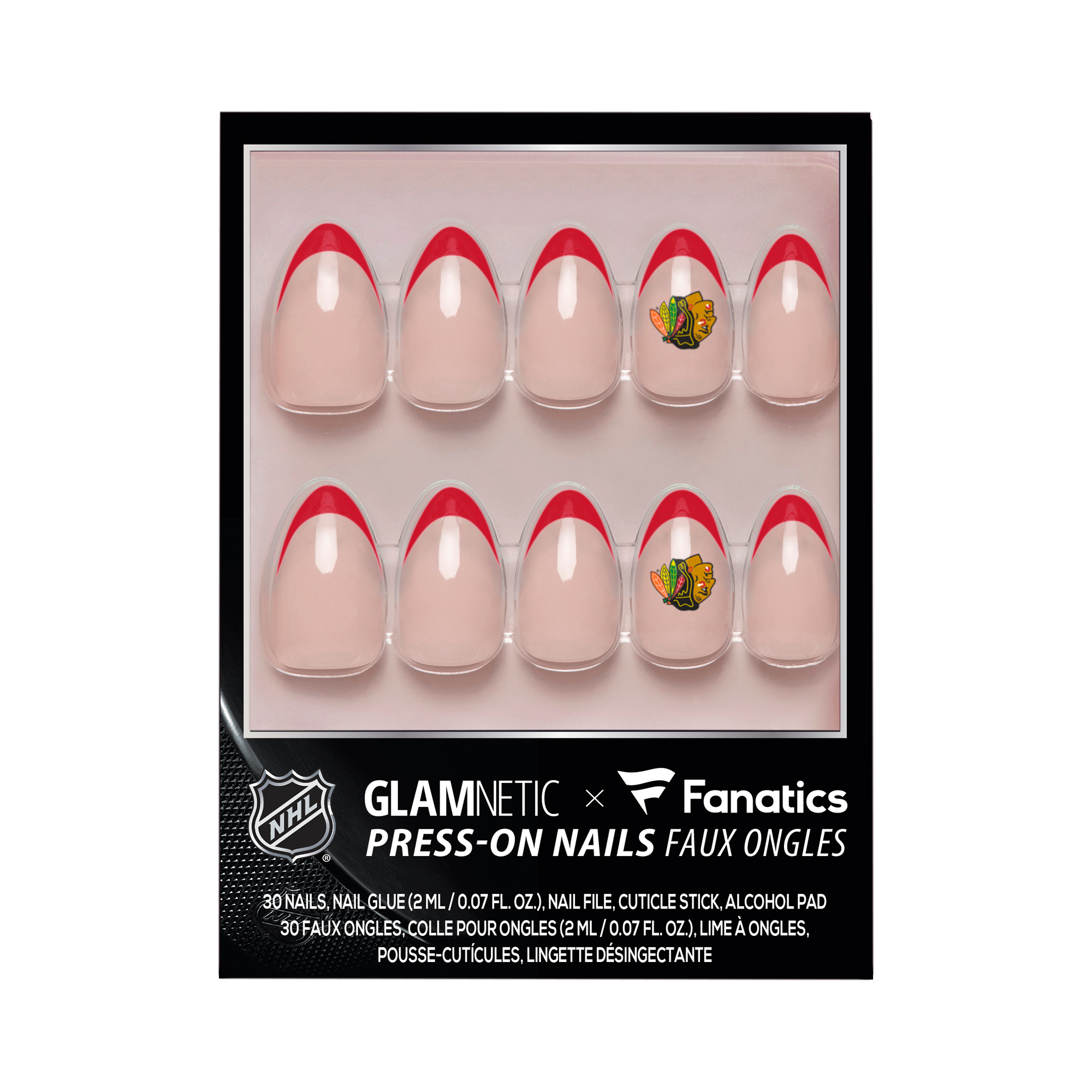 Glamnetic x Fanatics  Chicago Blackhawks Nail Kit