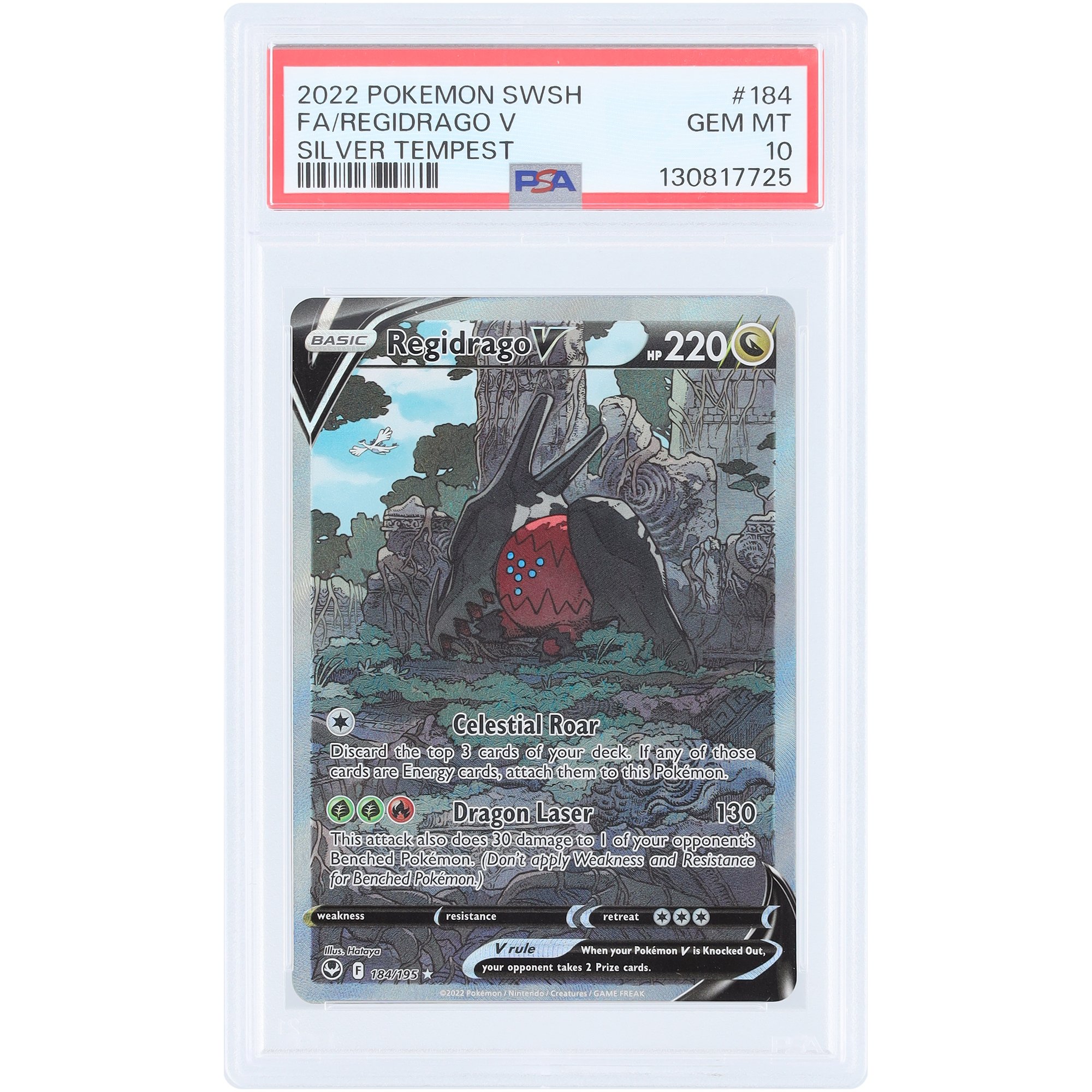Regidrago V 2022 Pokemon Silver Tempest Ultra Rare #184 PSA Authenticated 10 Card