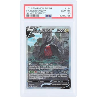 Regidrago V 2022 Pokemon Silver Tempest Ultra Rare #184 PSA Authenticated 10 Card