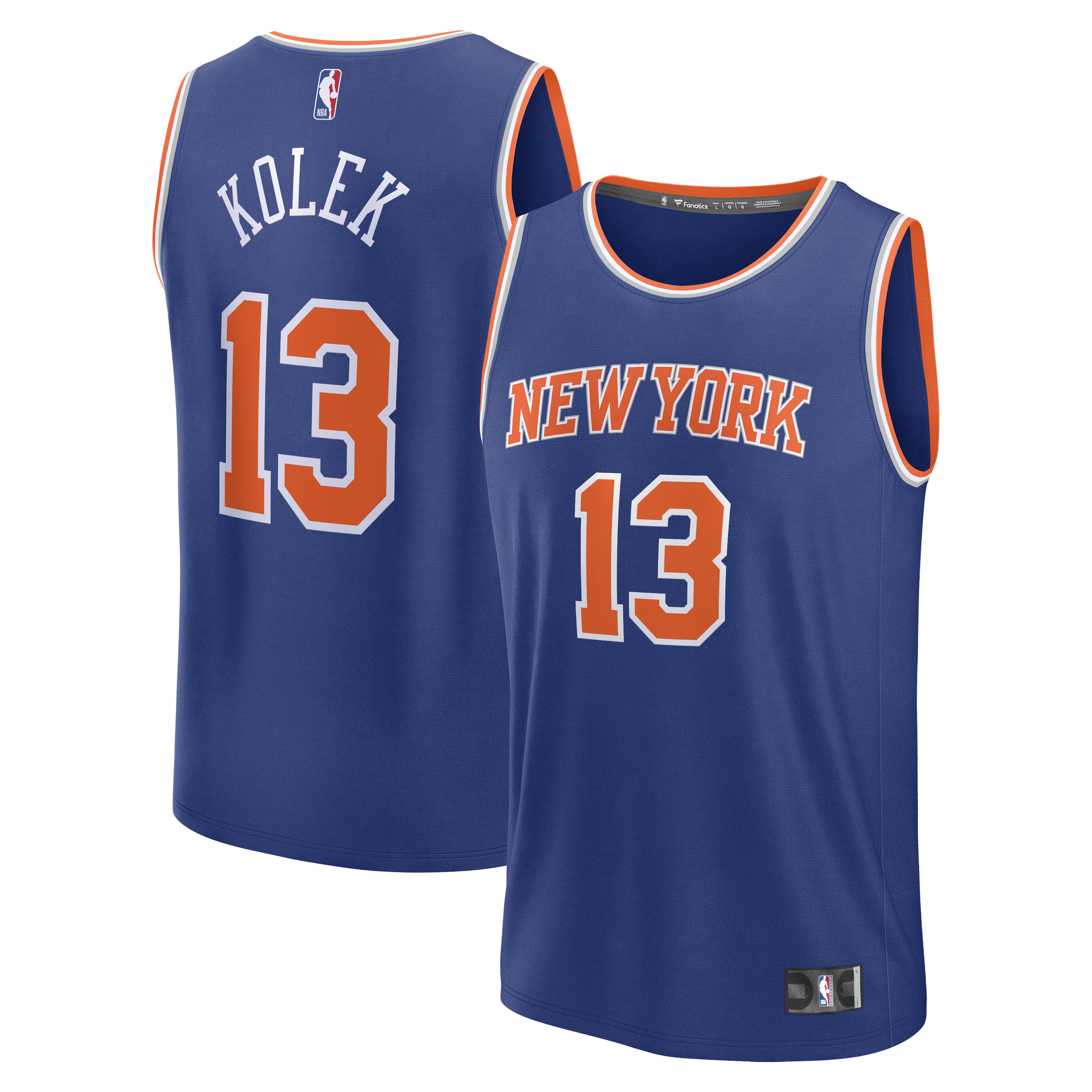 Men's Fanatics Tyler Kolek Blue New York Knicks Fast Break Replica Jersey - Icon Edition