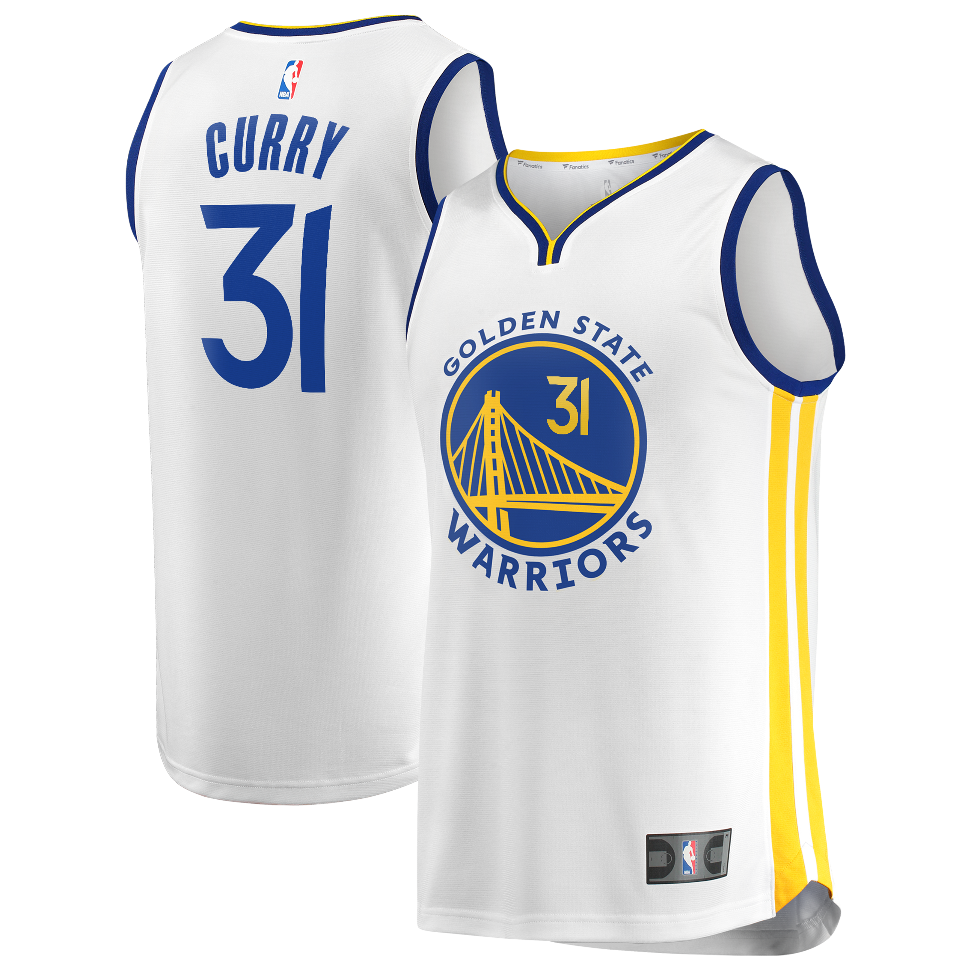 Men's Fanatics Seth Curry White Golden State Warriors Fast Break Replica Player Jersey - Association Edition