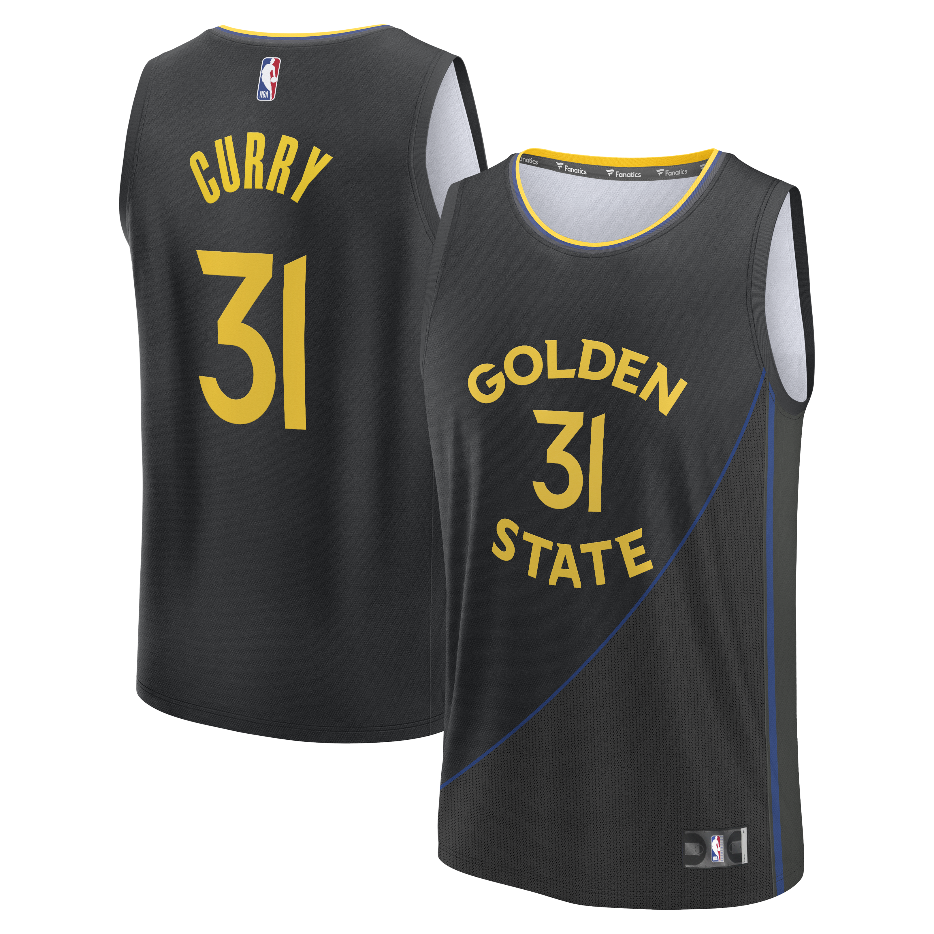 Men's Fanatics Seth Curry Black Golden State Warriors Fast Break Replica Player Jersey - Statement Edition