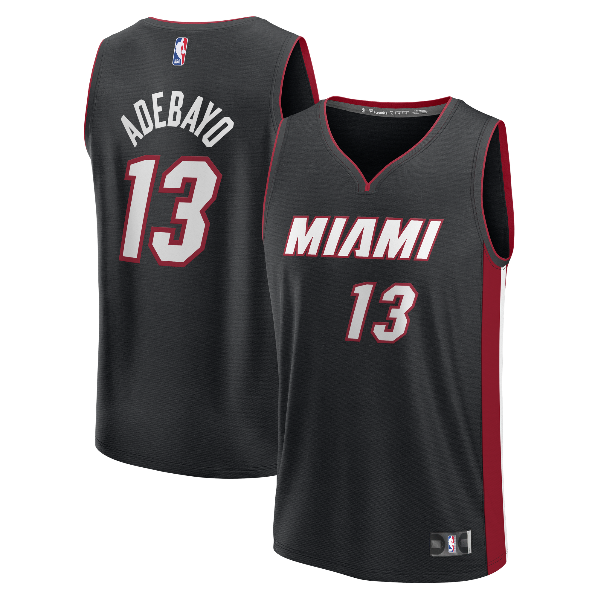 Men's Fanatics Bam Adebayo Black Miami Heat Fast Break Replica Jersey - Icon Edition