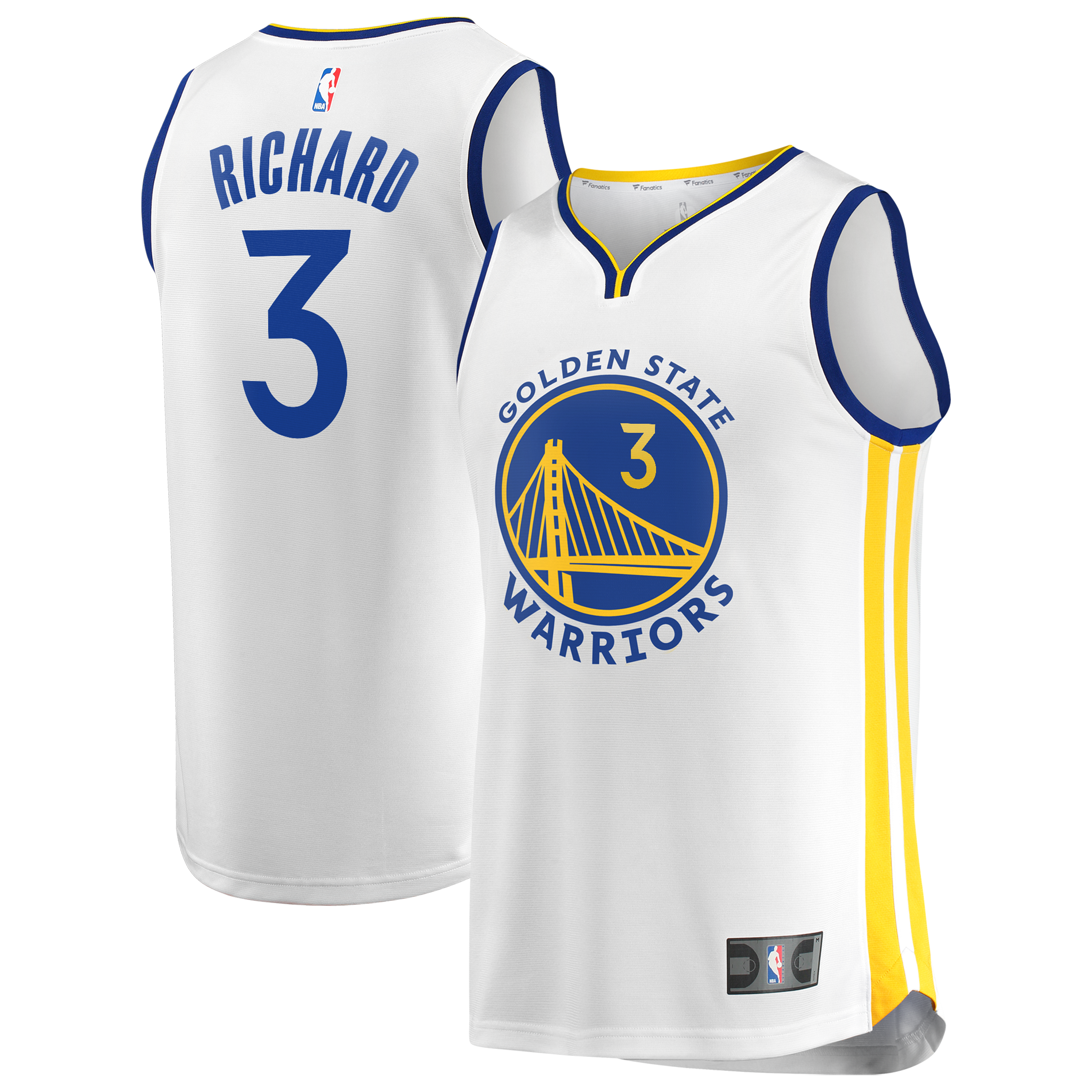 Men's Fanatics Will Richard White Golden State Warriors Fast Break Replica Player Jersey - Association Edition