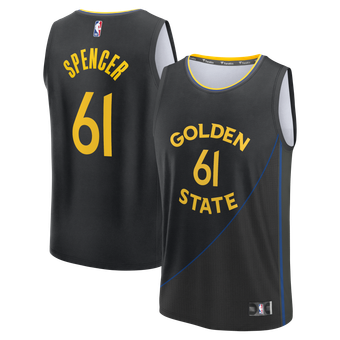 Men's Fanatics Pat Spencer Black Golden State Warriors Fast Break Replica Player Jersey - Statement Edition