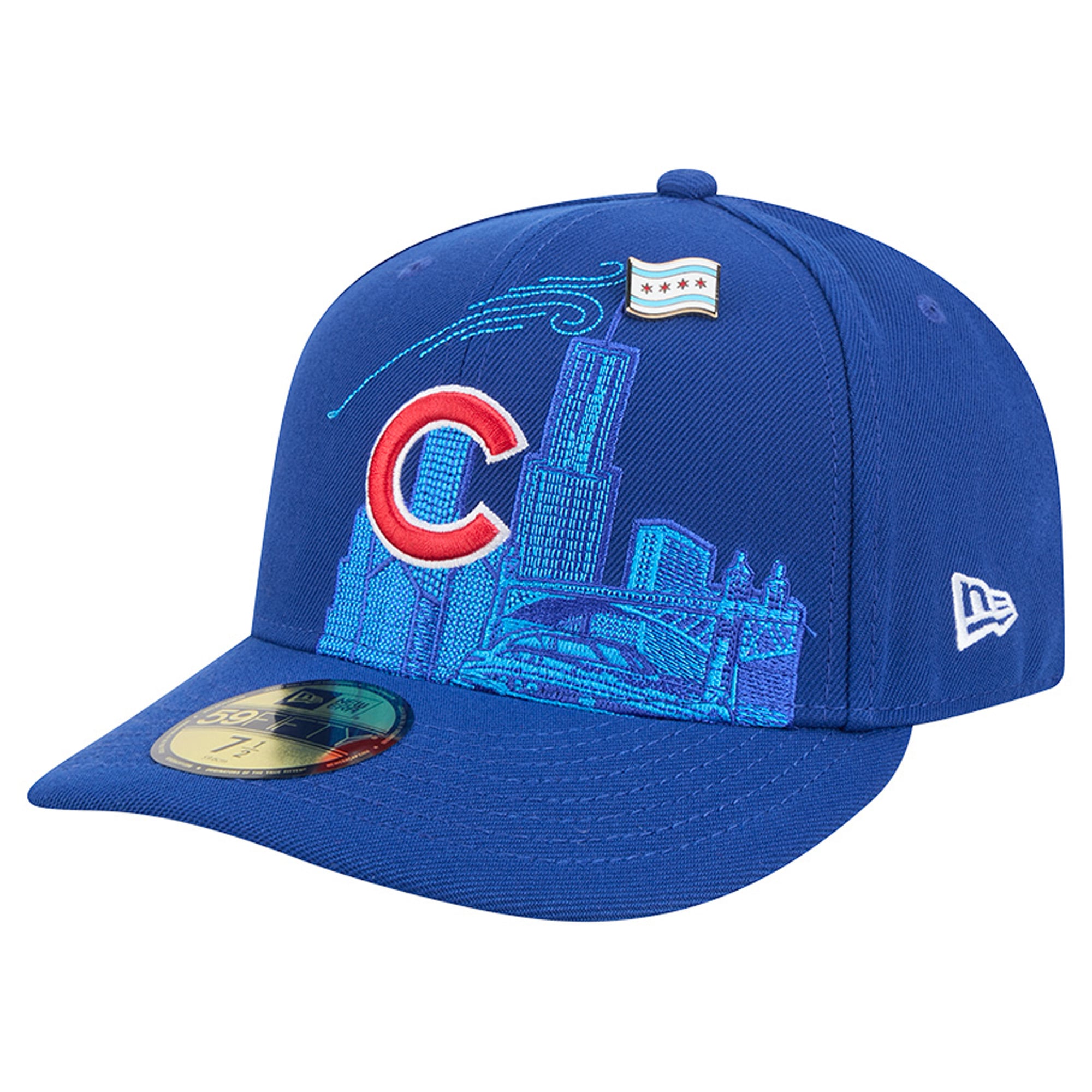 Men's New Era Royal Chicago Cubs City Icon Pin 59FIFTY Fitted Hat