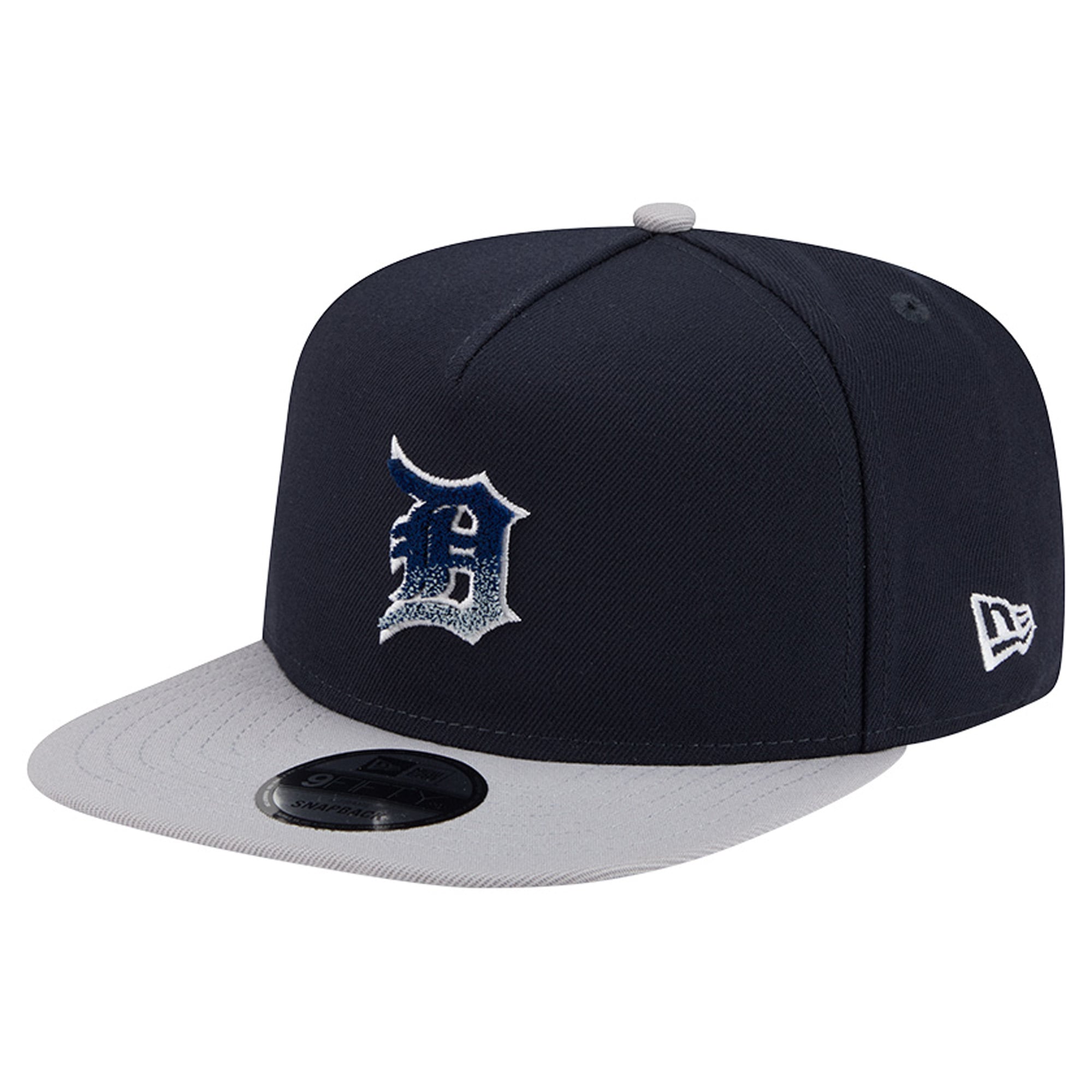 Men's New Era Navy/Gray Detroit Tigers Chenille Gradient A-Frame 9FIFTY Snapback Hat
