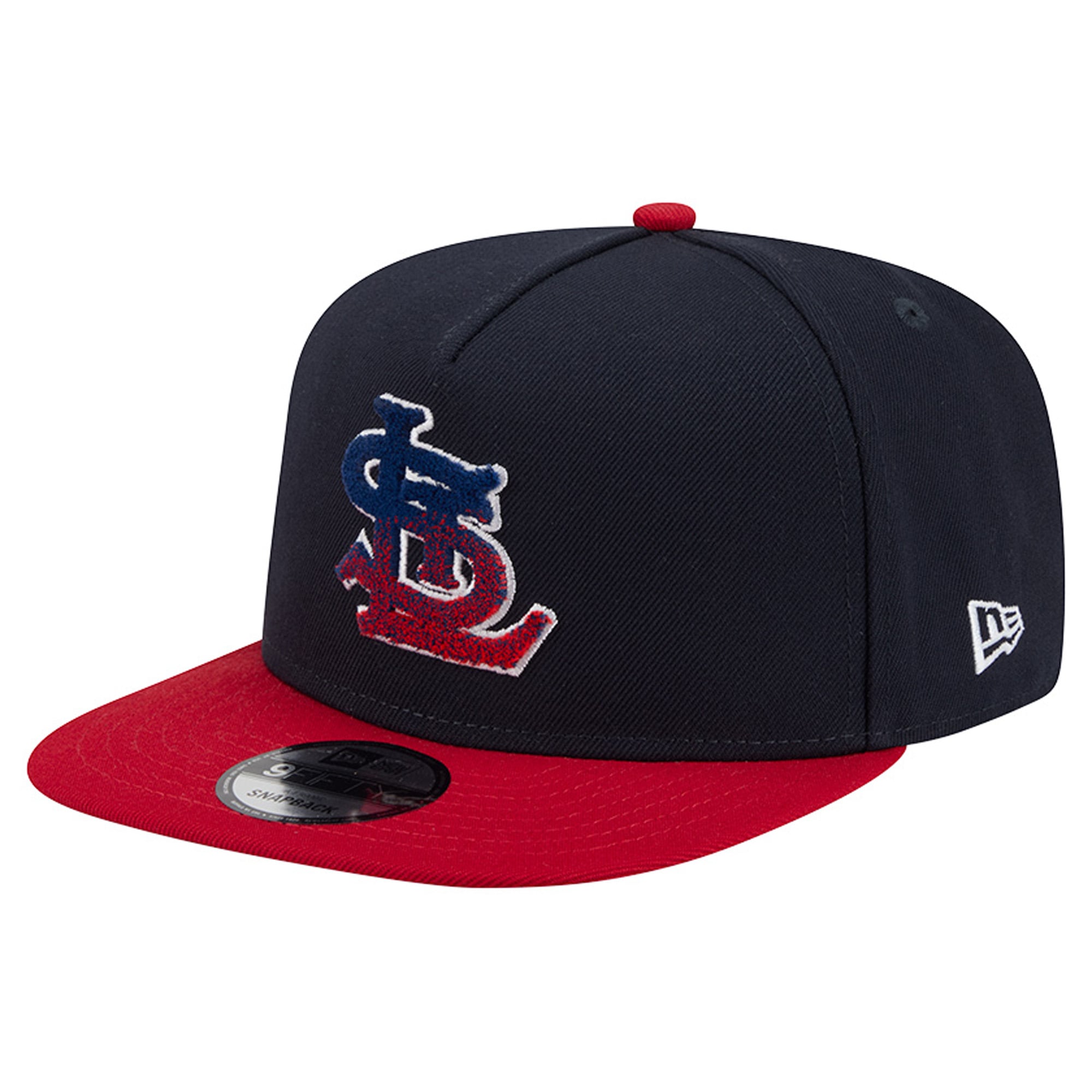 Men's New Era Navy/Red St. Louis Cardinals Chenille Gradient A-Frame 9FIFTY Snapback Hat