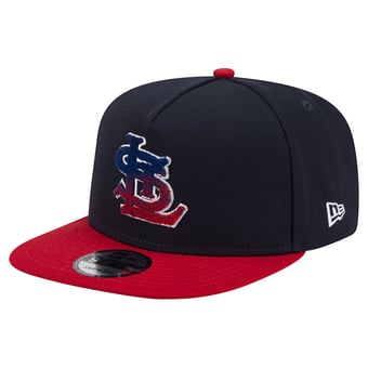Men's New Era Navy/Red St. Louis Cardinals Chenille Gradient A-Frame 9FIFTY Snapback Hat