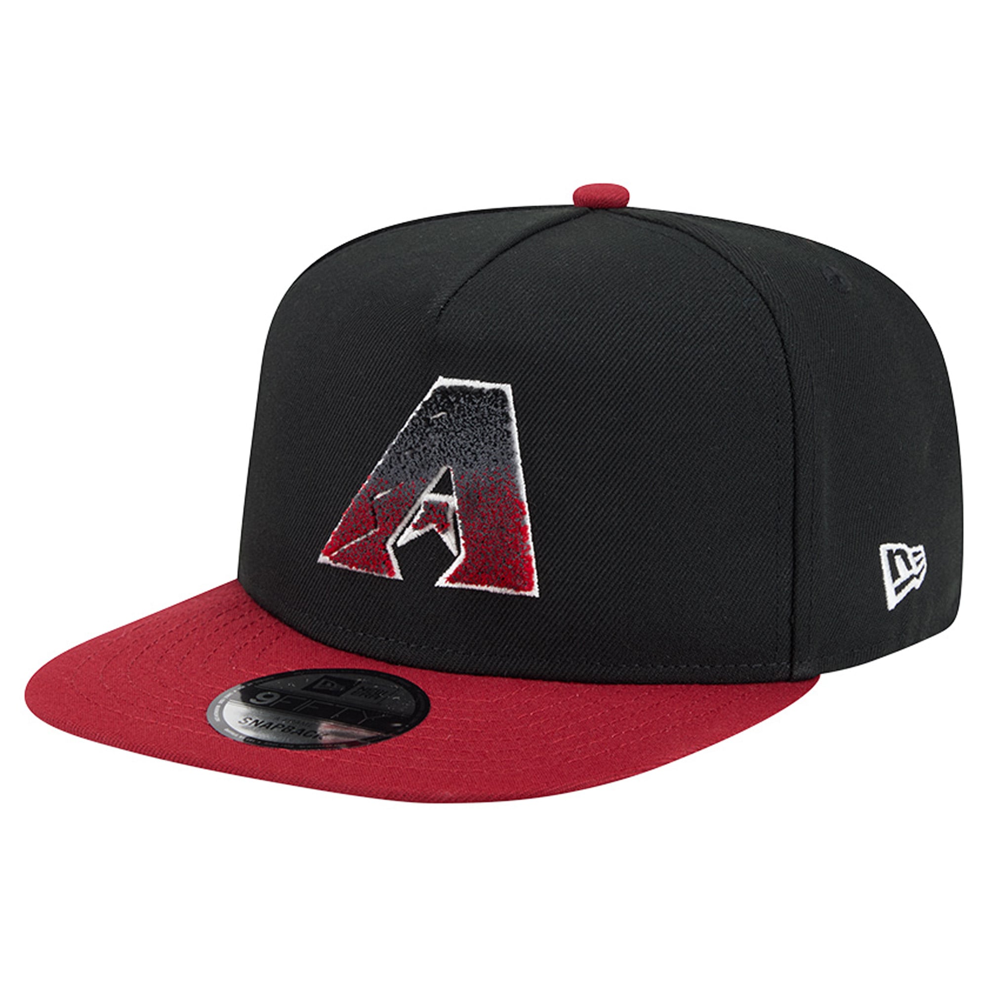 Men's New Era Black/Red Arizona Diamondbacks Chenille Gradient A-Frame 9FIFTY Snapback Hat