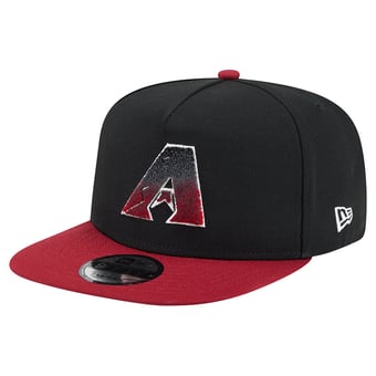 Men's New Era Black/Red Arizona Diamondbacks Chenille Gradient A-Frame 9FIFTY Snapback Hat