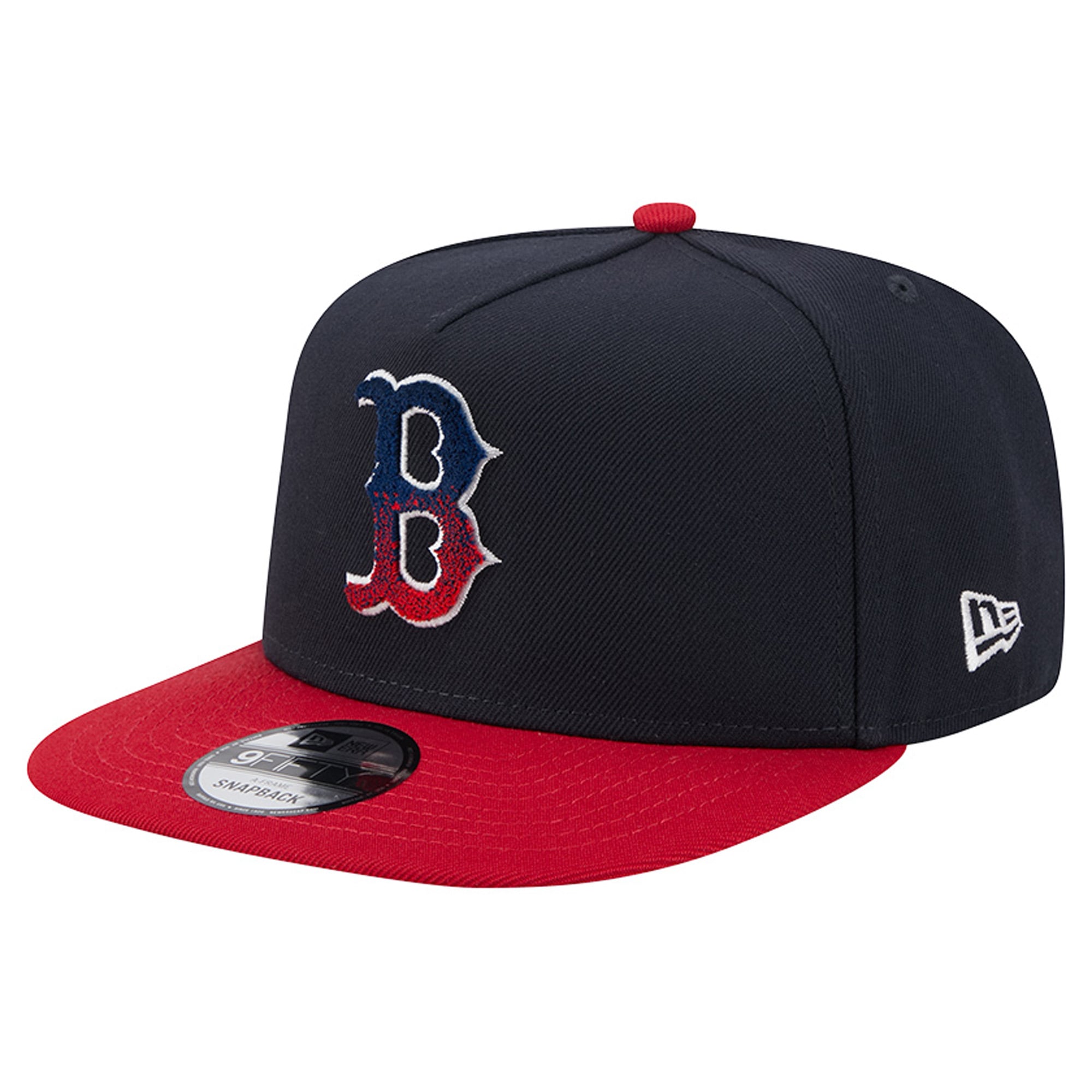 Men's New Era Navy/Red Boston Red Sox Chenille Gradient A-Frame 9FIFTY Snapback Hat