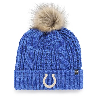 Women's '47  Royal Indianapolis Colts Meeko Cuffed Knit Hat with Pom