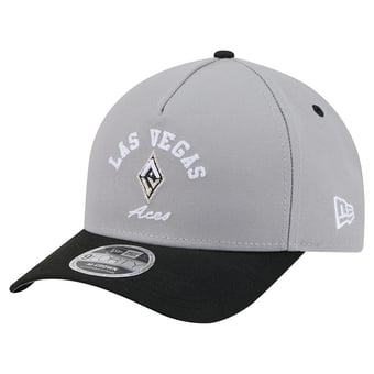 Women's New Era Silver/Black Las Vegas Aces Arch 9FORTY A-Frame M-Crown Adjustable Hat