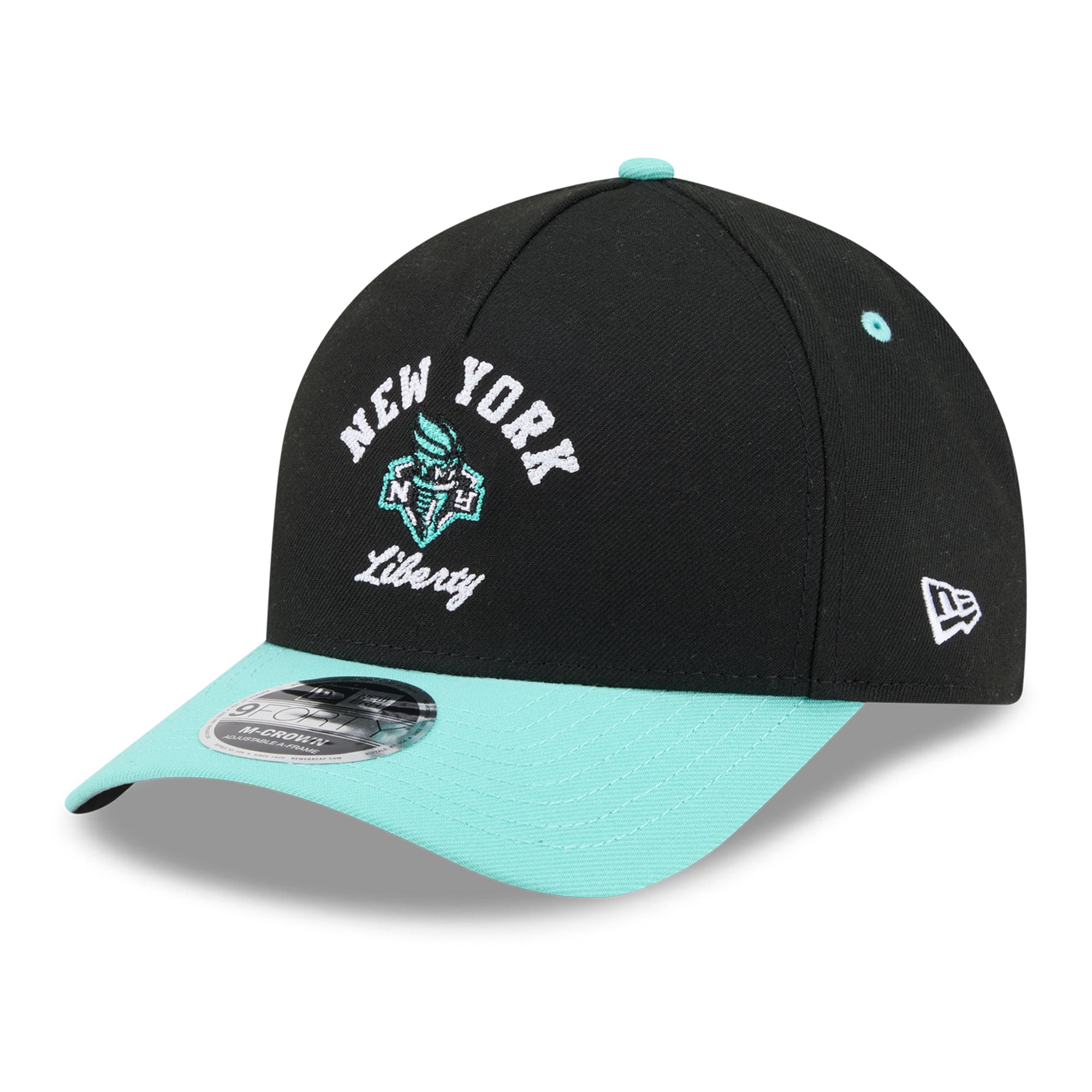 Women's New Era Black New York Liberty Arch 9FORTY A-Frame M-Crown Adjustable Hat
