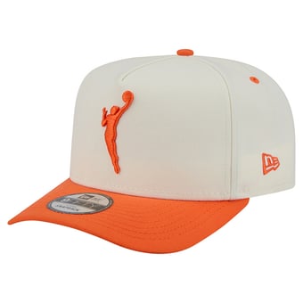 Men's New Era White/Orange WNBA Gear Wordmark 9FIFTY A-Frame Snapback Hat