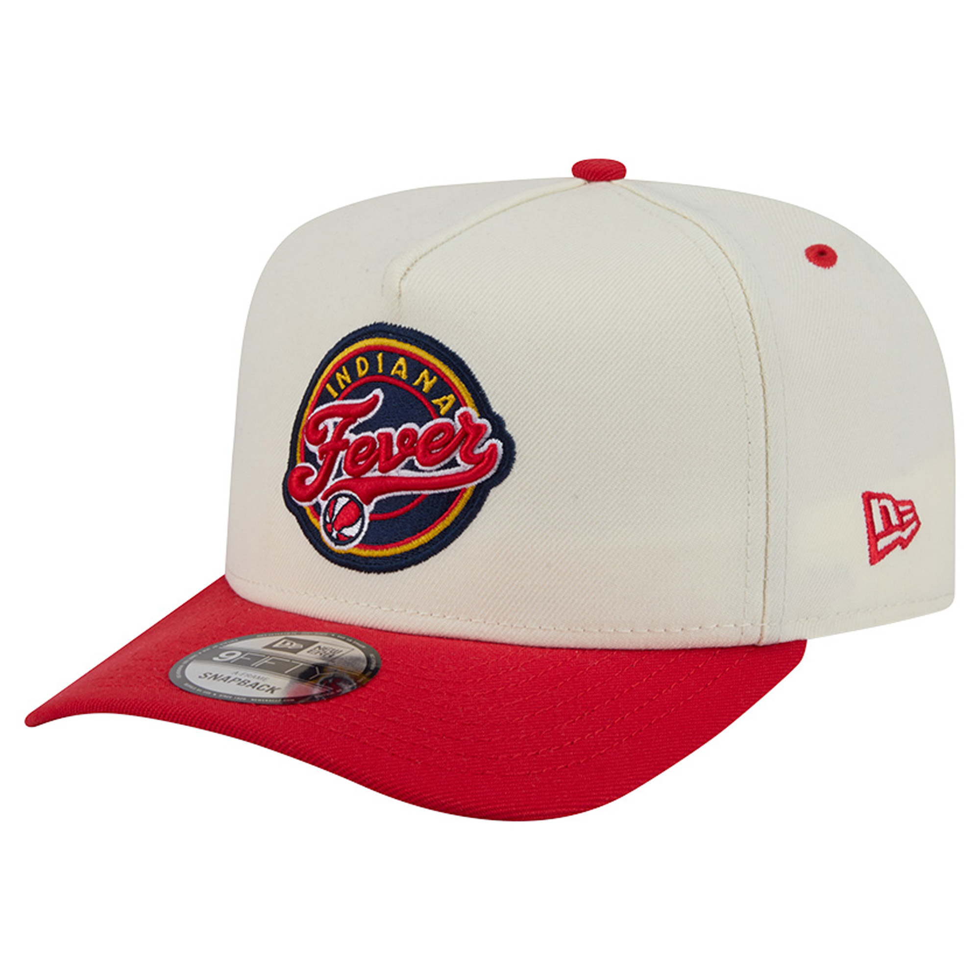 Men's New Era White/Red Indiana Fever Wordmark 9FIFTY A-Frame Snapback Hat