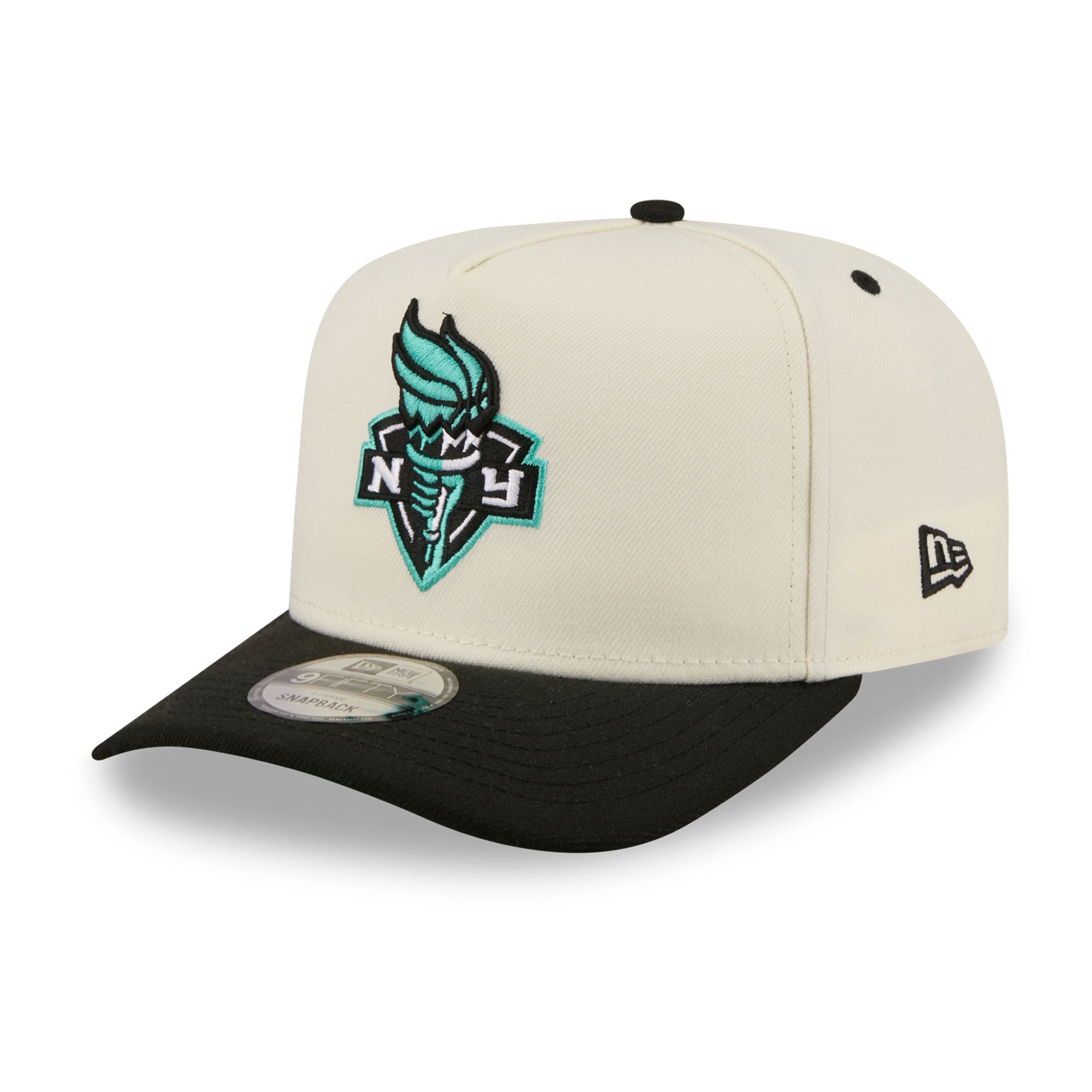 New Era Men's White New York Liberty Wordmark 9FIFTY A-Frame Snapback Hat - White