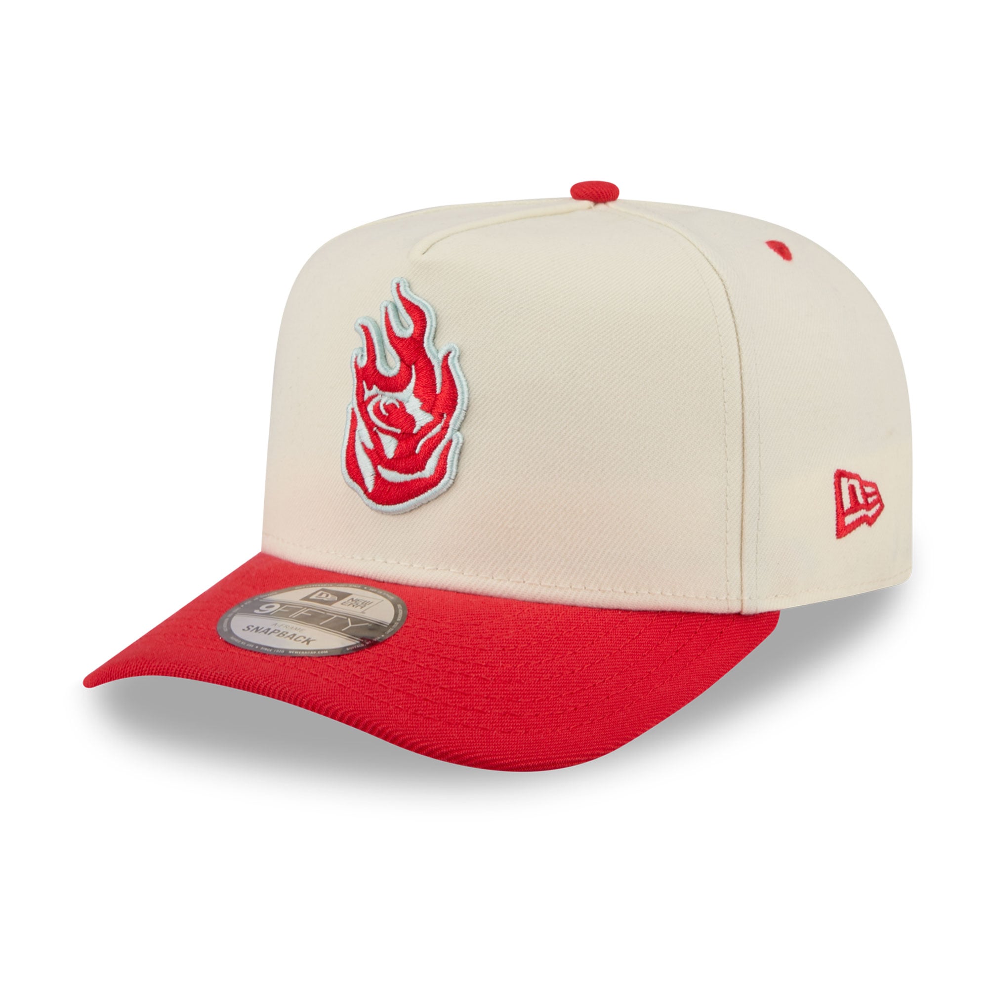 New Era Men's White Portland Fire Wordmark 9FIFTY A-Frame Snapback Hat - White