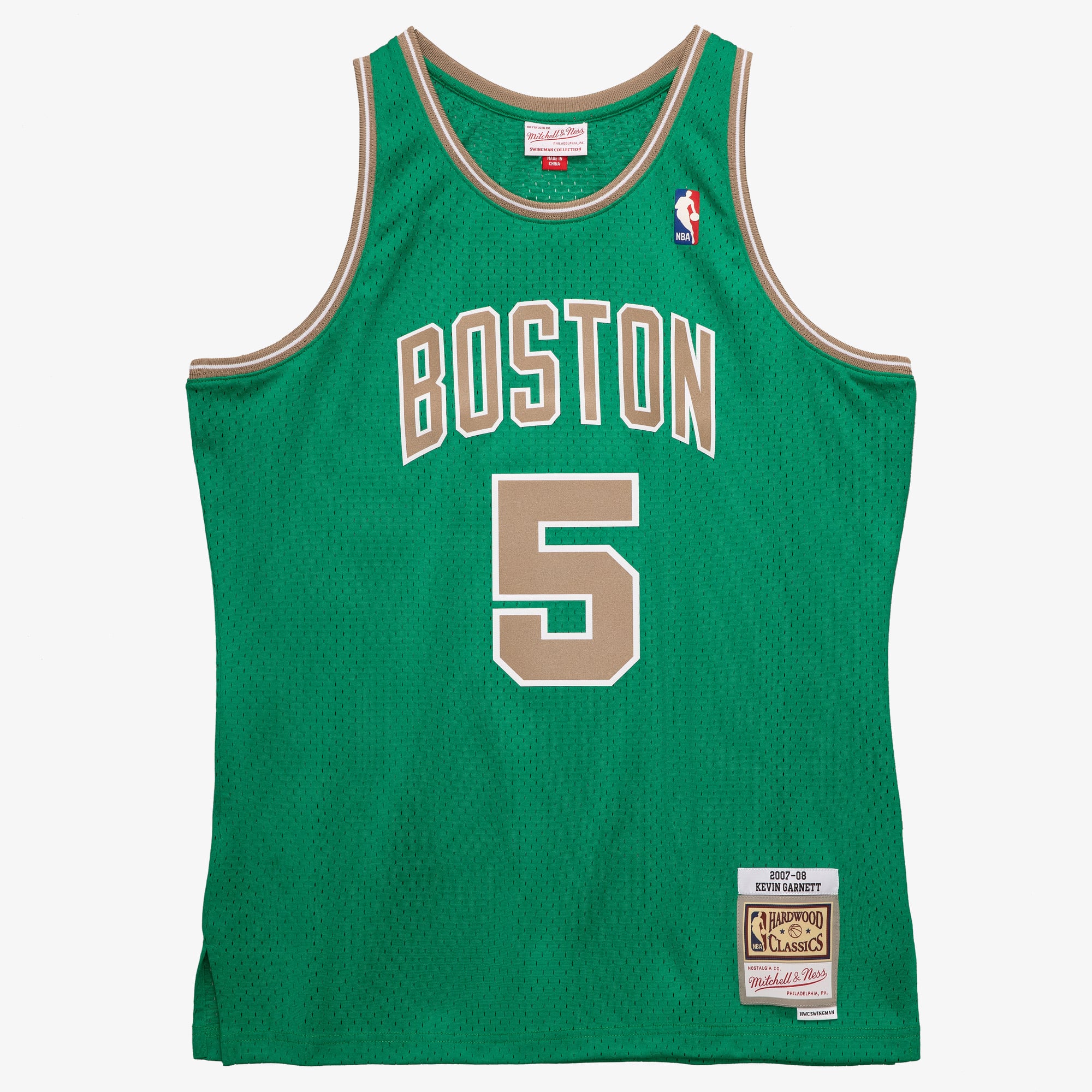 Men's Mitchell & Ness Kevin Garnett Kelly Green Boston Celtics 2007-08 Hardwood Classics Swingman Jersey