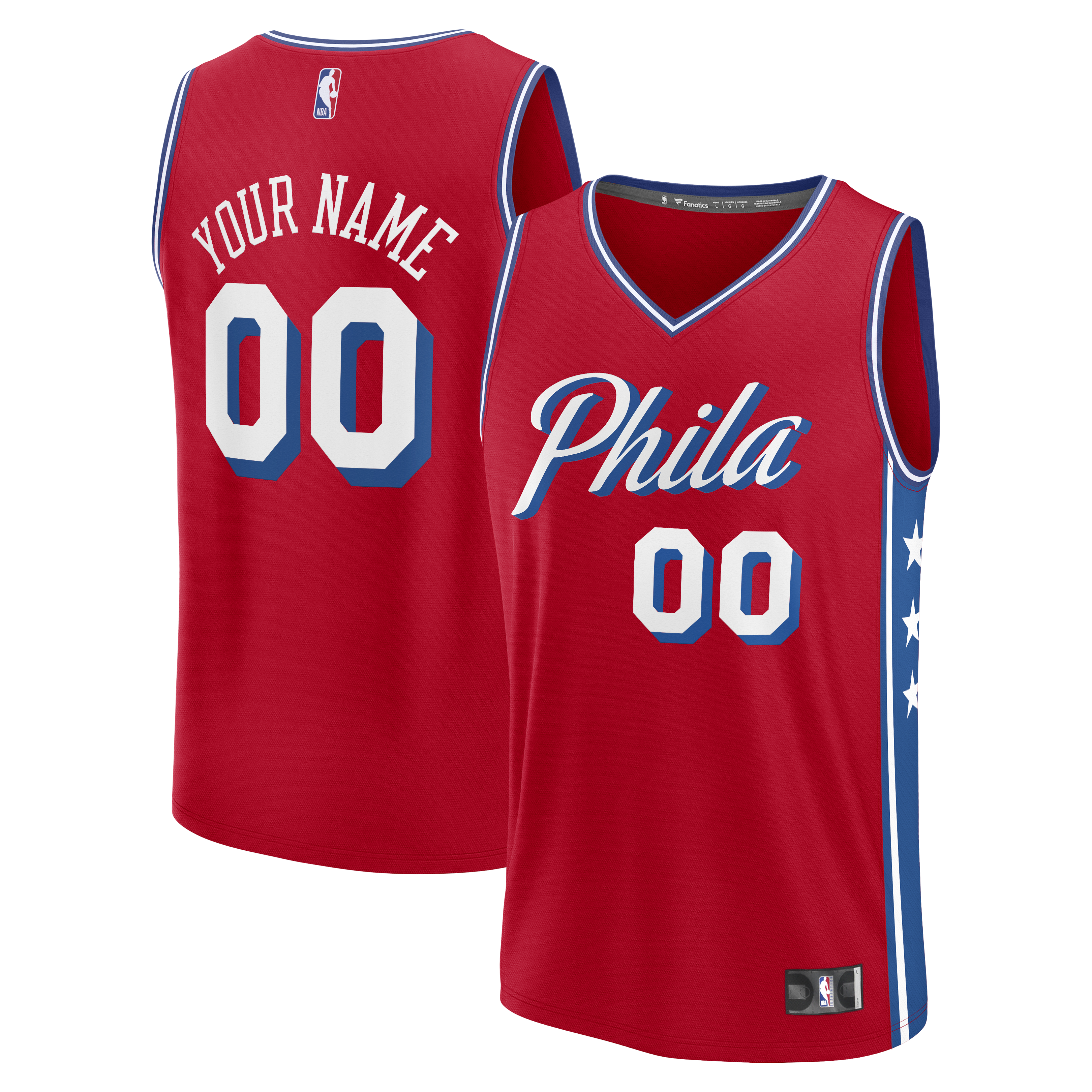 Men's Fanatics Red Philadelphia 76ers Fastbreak Custom Jersey - Statement Edition