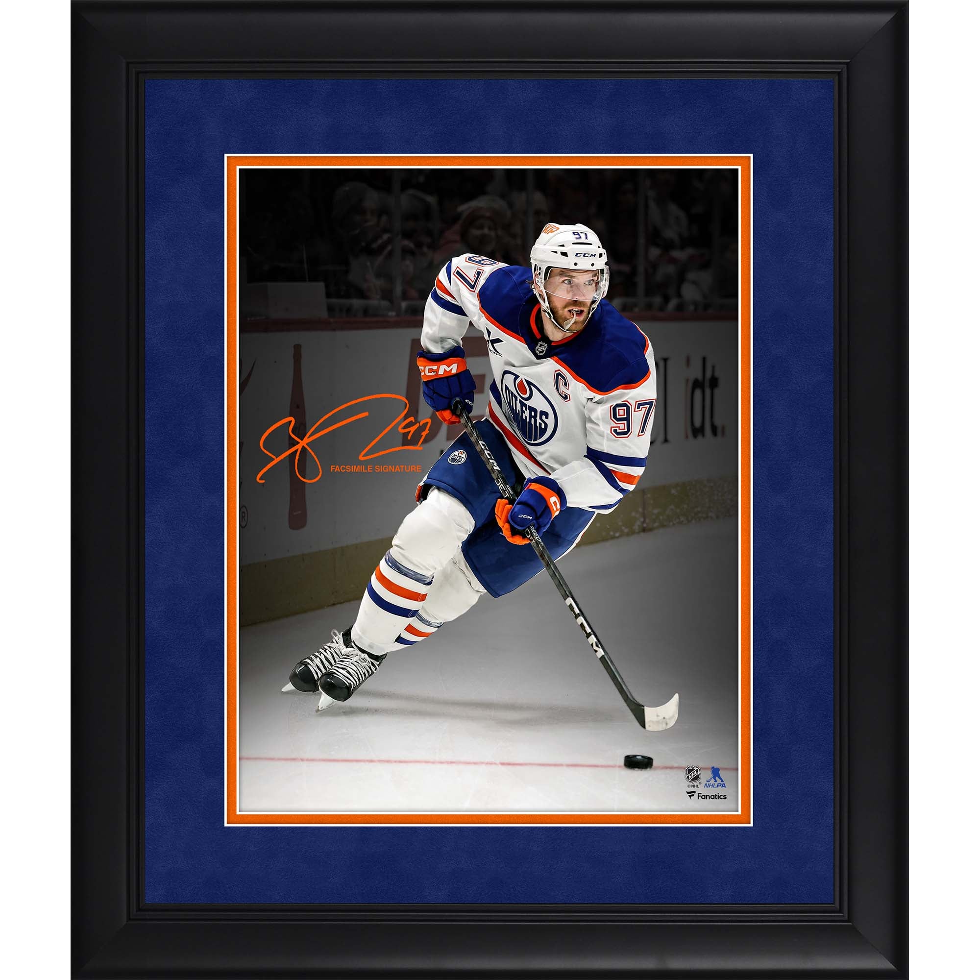 Connor McDavid Edmonton Oilers Facsimile Signature Framed 11" x 14" Spotlight Photograph