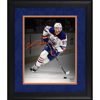 Connor McDavid Edmonton Oilers Facsimile Signature Framed 11" x 14" Spotlight Photograph