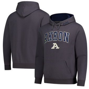 Men's Colosseum  Charcoal Akron Zips Arch & Logo Hoodie