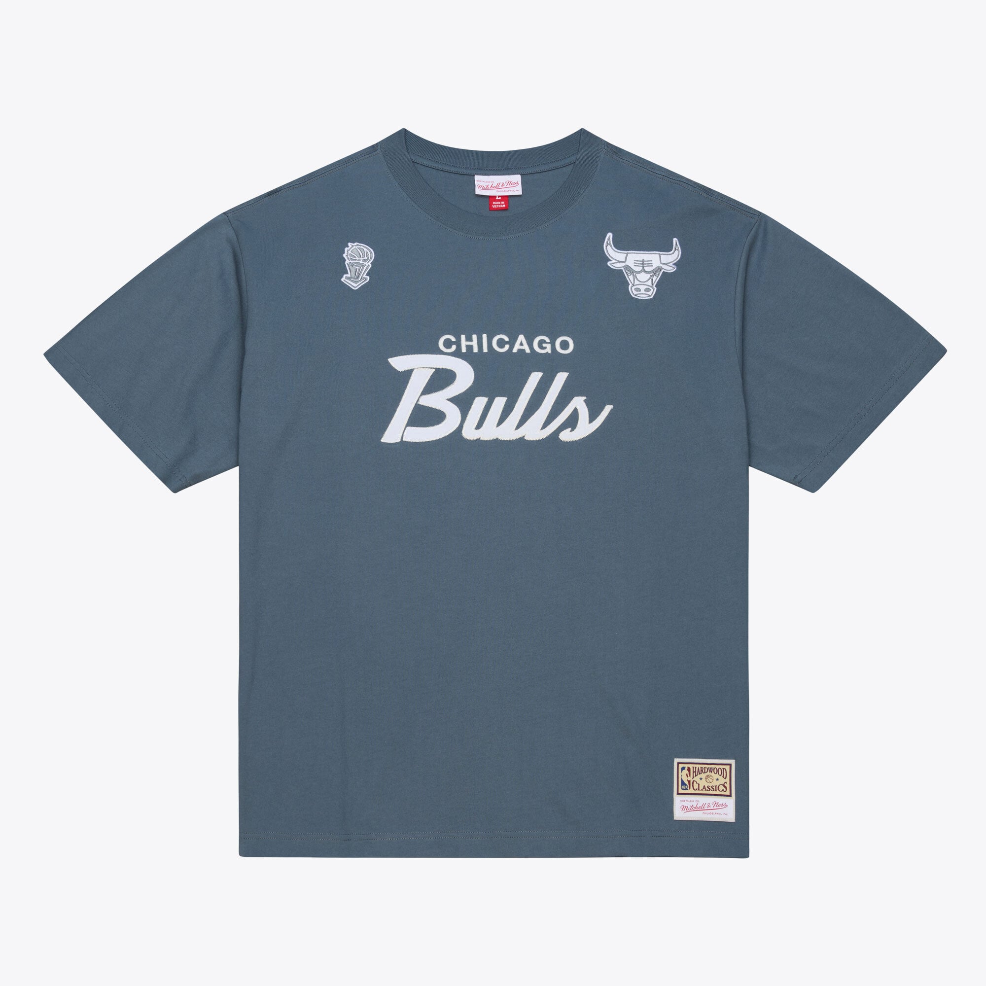 Men's Mitchell & Ness  Blue Chicago Bulls Thunderstorm T-Shirt