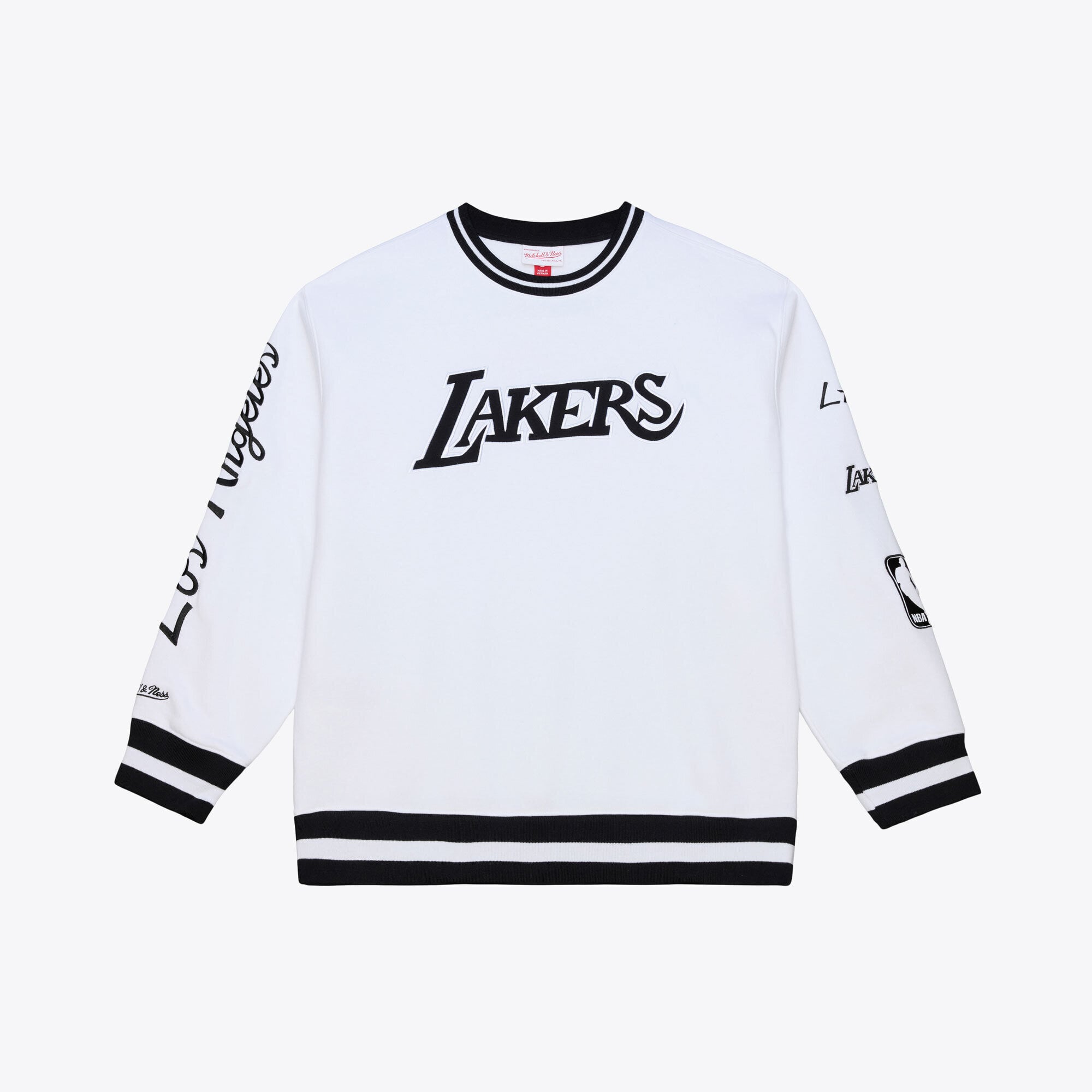 Men's Mitchell & Ness White Los Angeles Lakers Arctic Fleece Sweatshirt