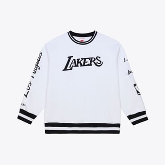 Men's Mitchell & Ness  White Los Angeles Lakers Arctic Fleece Sweatshirt