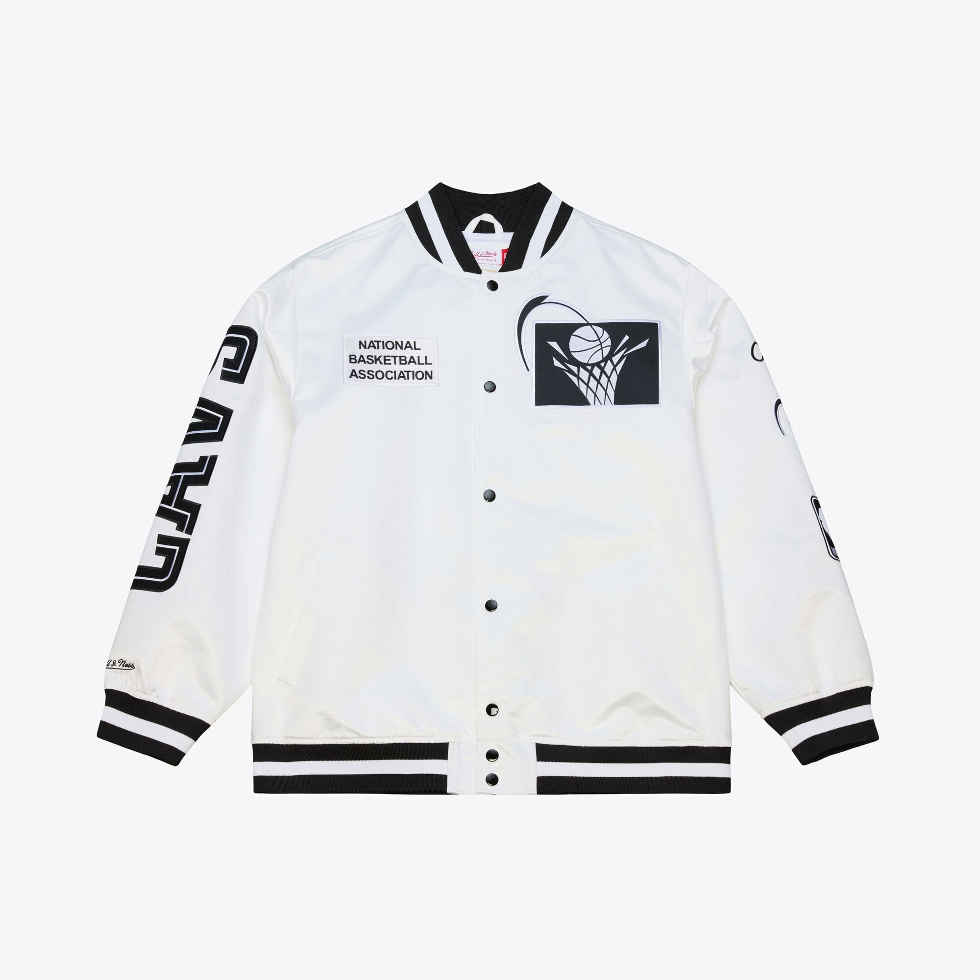 Men's Mitchell & Ness  White Cleveland Cavaliers Arctic Lightweight Full-Snap Satin Jacket