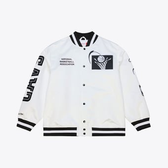 Men's Mitchell & Ness  White Cleveland Cavaliers Arctic Lightweight Full-Snap Satin Jacket