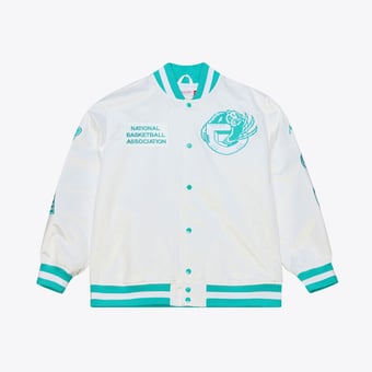 Men's Mitchell & Ness  White Memphis Grizzlies Arctic Lightweight Full-Snap Satin Jacket