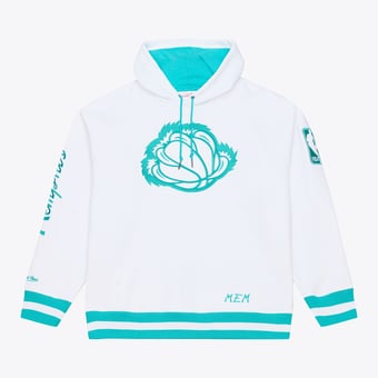 Men's Mitchell & Ness White Memphis Grizzlies Artic Fleece Hoodie