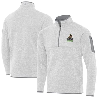 Men's Antigua  Heather Gray Oregon Ducks College Football Playoff 2026 Orange Bowl Champions Fortune Quarter-Zip Sweatshirt
