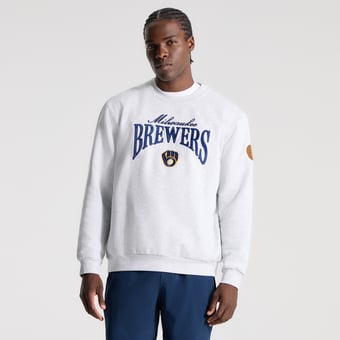 Men's lululemon Heathered Core Ultra Light Grey Milwaukee Brewers Steady State Sweatshirt