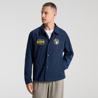Men's lululemon True Navy Milwaukee Brewers Raglan Coaches Jacket