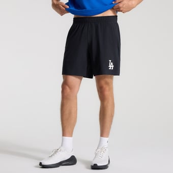 "Men's lululemon Black Los Angeles Dodgers Pace Breaker Linerless Shorts 7"""